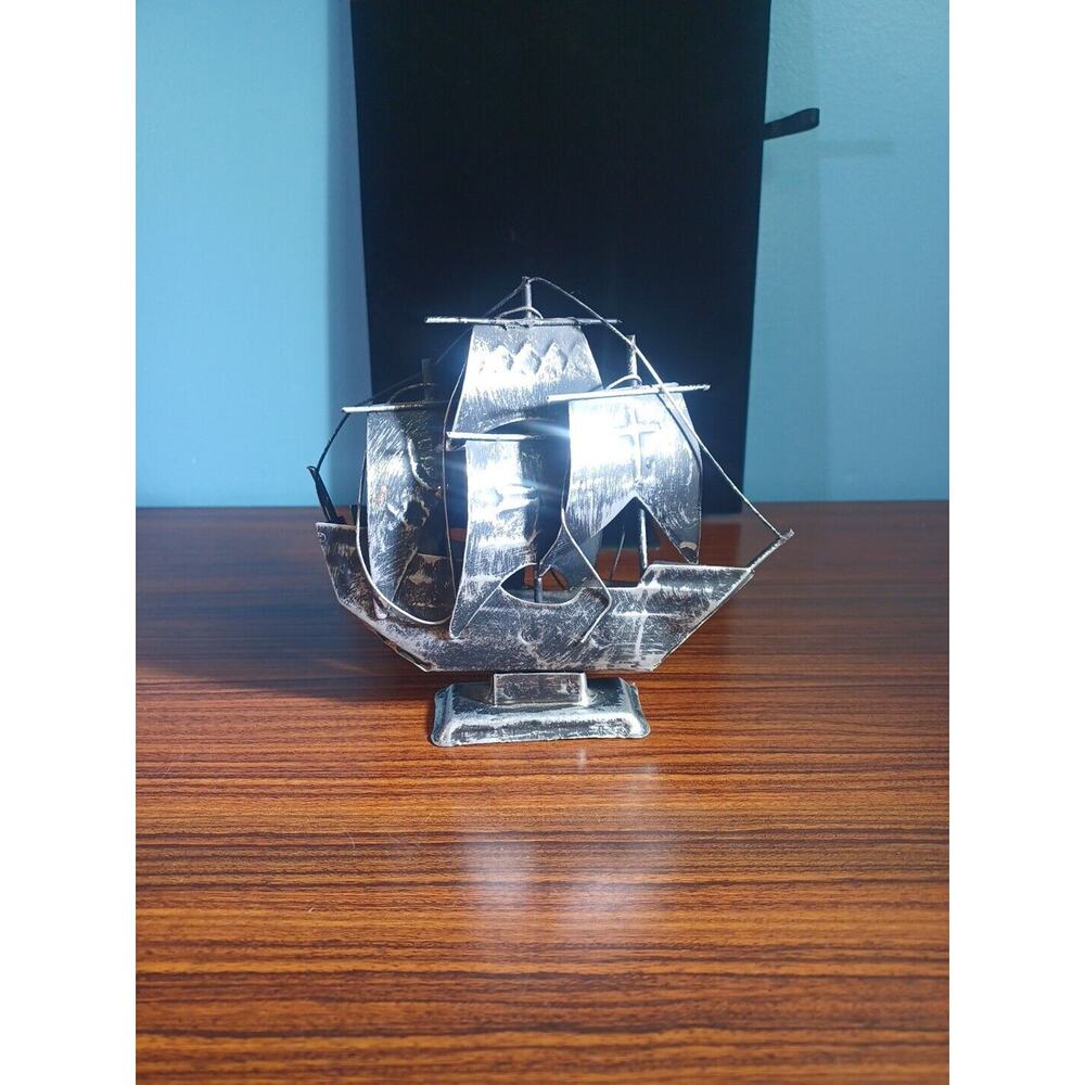 Vintage Metal Mini Ship Aluminum Nanco